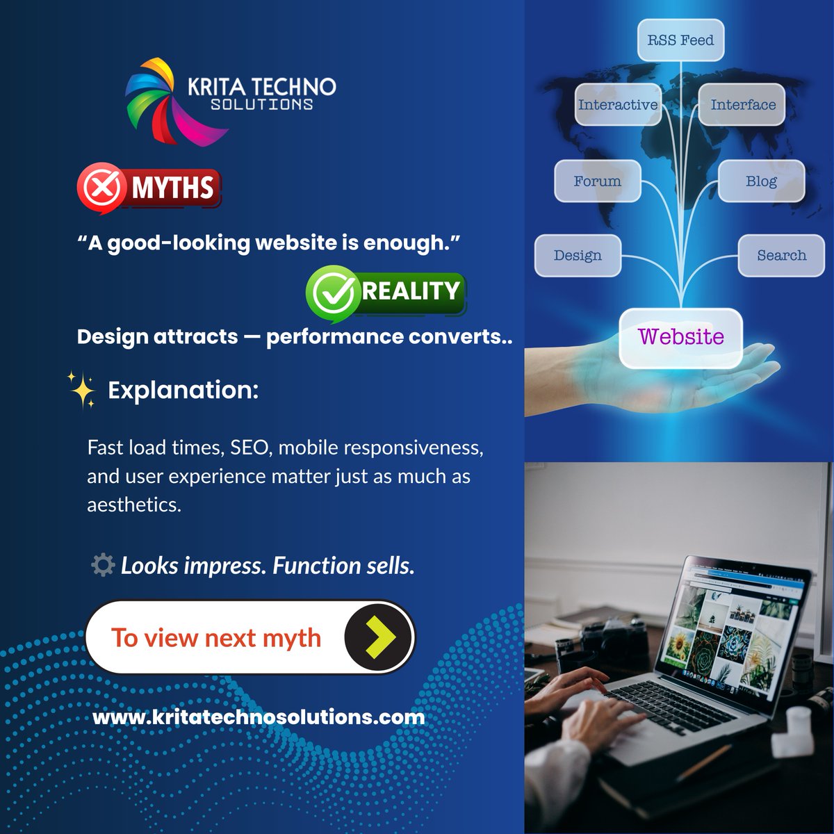 KritaTechnoSol1's tweet image. 🚫 Myths vs ✅ Reality in Digital Marketing!
At Krita Techno Solutions, we blend AI + Design + Strategy to help brands grow smarter, not louder.
🌐 kritatechnosolutions.com
#DigitalMyths #AIandMarketing #WebDevelopment #KritaTechnoSolutions #BrandGrowth #Innovation