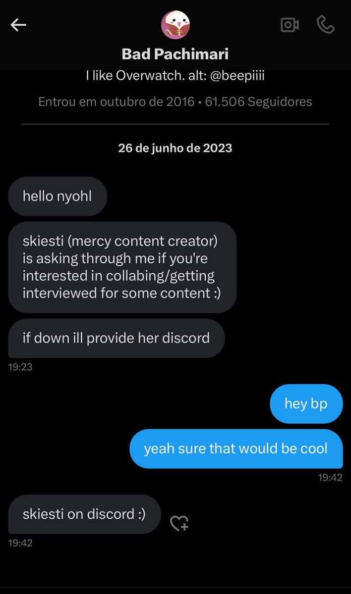 eu dando entrevista pra skiesti sobre mercy na owwc 23