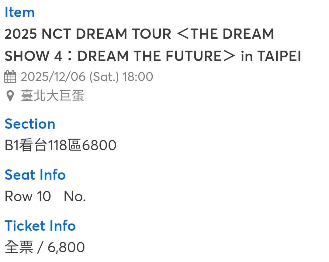 jedonggie's tweet photo. WTS TDS4 Taipei Concert Ticket

I'll be going to Taiwan a little bit earlier than planned 🥺

Anybody interested? I'm selling it at a discounted price. DM is open! I can also claim the physical ticket for you by Nov (if you'd like). 

wts tds4 nct dream 7dream taipei dome ph https://t.co/02gv5b6Nzc