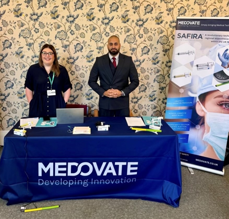 Day 2 of the Wrightington Regional Anaesthesia Conference. 

Azhar from Medovate and Amy from Qualitech Healthcare have been in Wigan showcasing SAFIRA, an innovative regional anaesthesia system.

Don’t miss the opportunity to learn more about this device! #WRAIG #anaesthesia