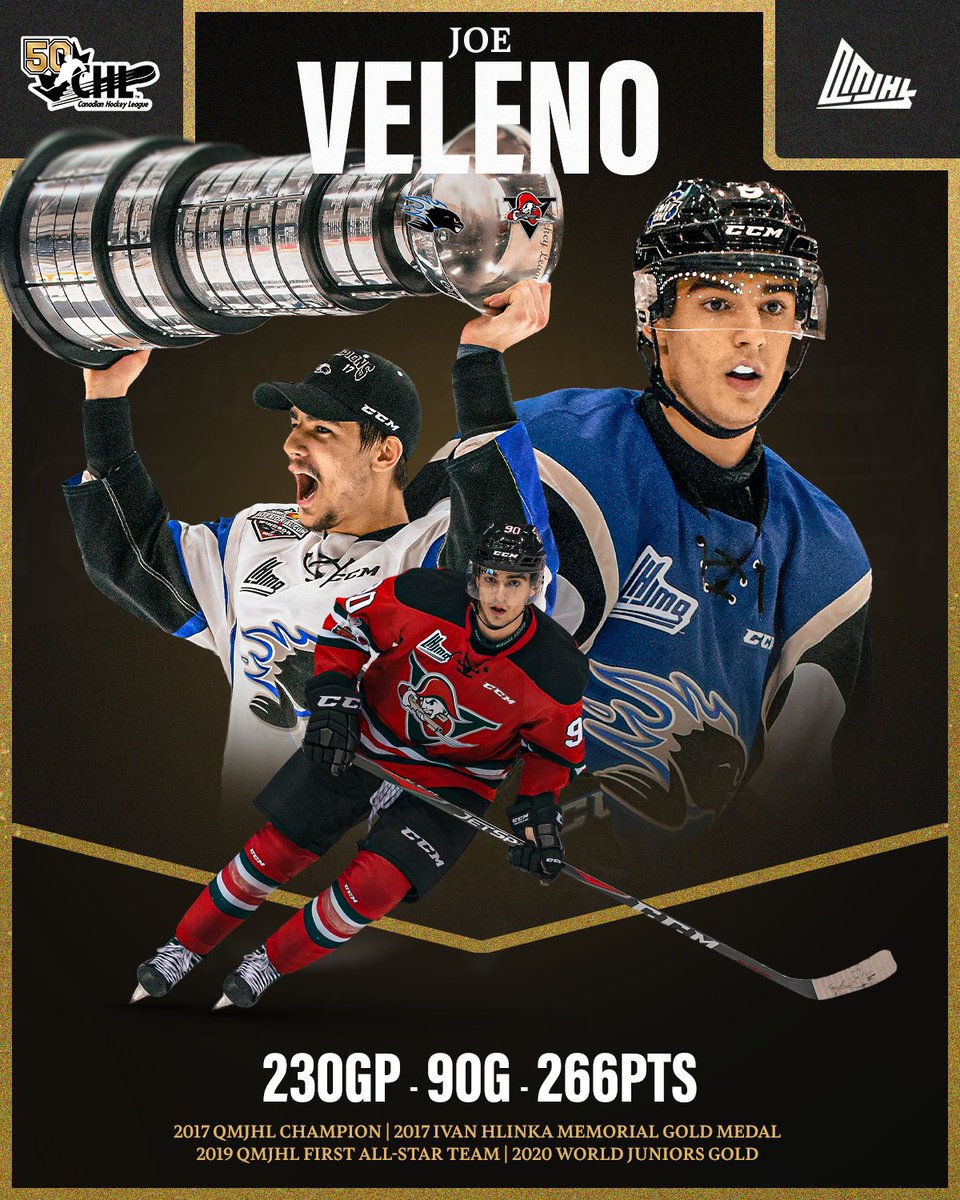 CHLHockey's tweet photo. 2015 - Joe Veleno becomes first player in @QMJHL to be granted exceptional status.
2017 - Veleno helps @SJSeaDogs to a @QMJHL title
2019 - Veleno leads the @QMJHL and @VoltigeursDRU with 1.76 PTS/G

#CHL50 | @NHL | @NHLHistory https://t.co/G5PDu0ez9H