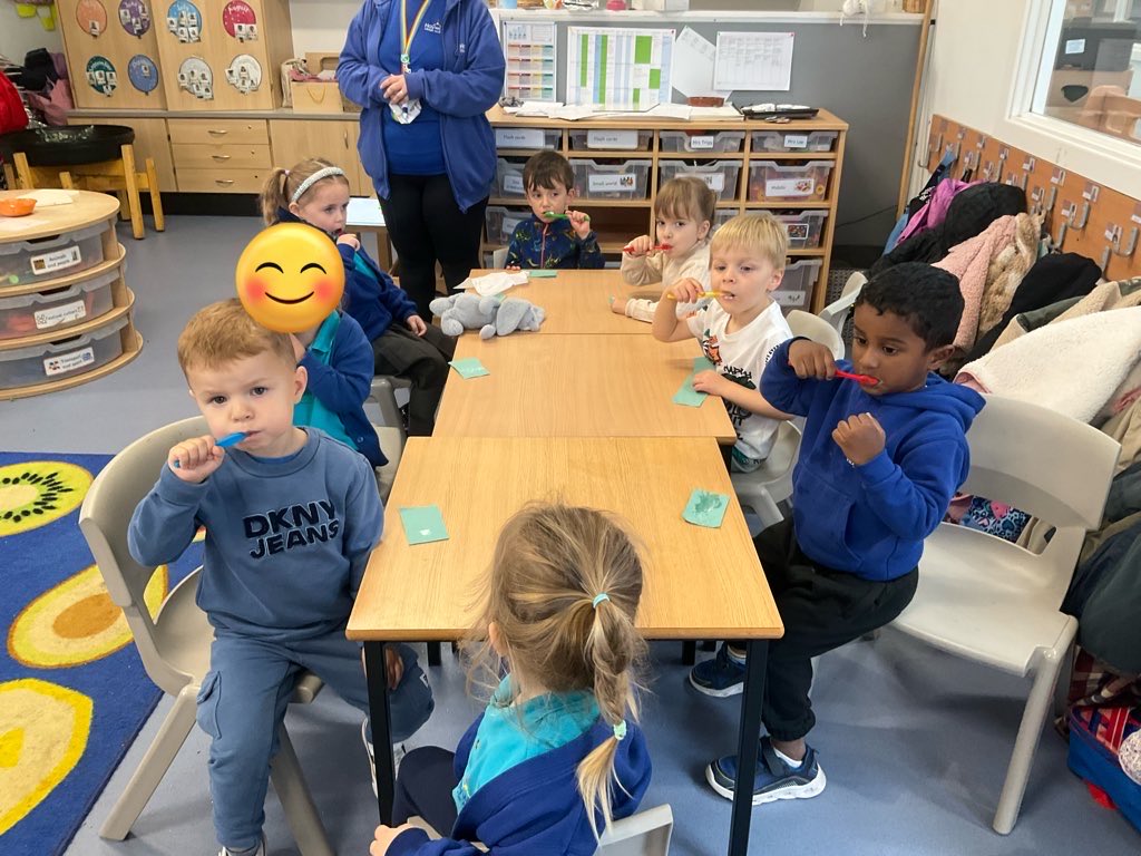 Apple class have been cleaning their teeth everyday day at 1pm . We now have an established routine and can independently follow the tooth brushing rules <a href="/BigBrushClub/">Big Brush Club</a>