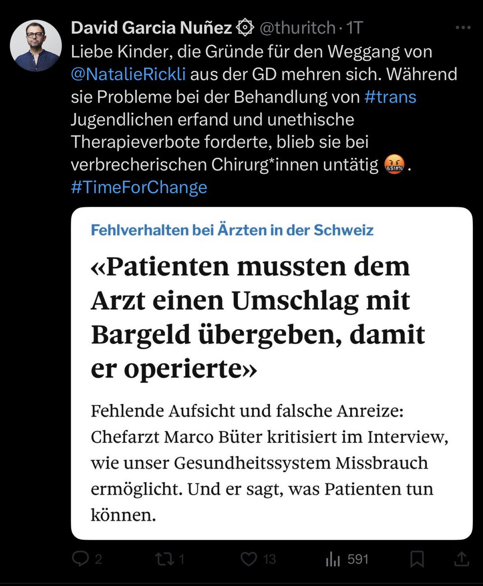 Der unprofessionelle Arzt <a href="/thuritch/">David Garcia Nuñez ۞</a> wirft Eltern und @natalierickli Lügen vor.

Von Iatrogenese hat er scheinbar auch noch nie etwas gehört! Schändlich!