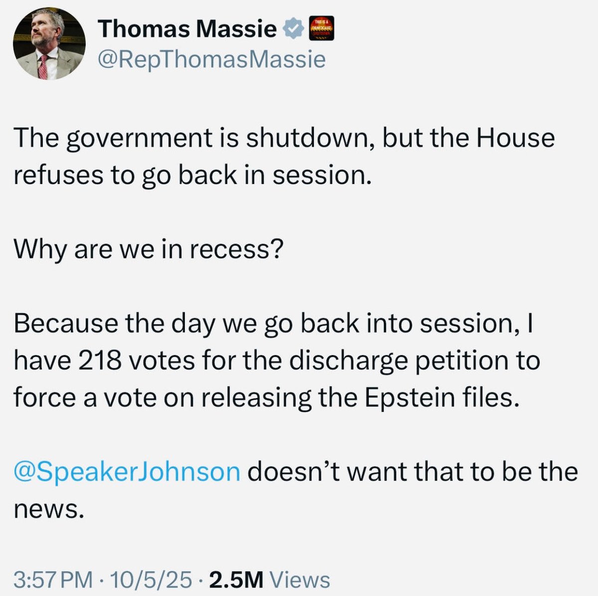 Majestawkward's tweet photo. @SpeakerJohnson https://t.co/QQZErAGoxv