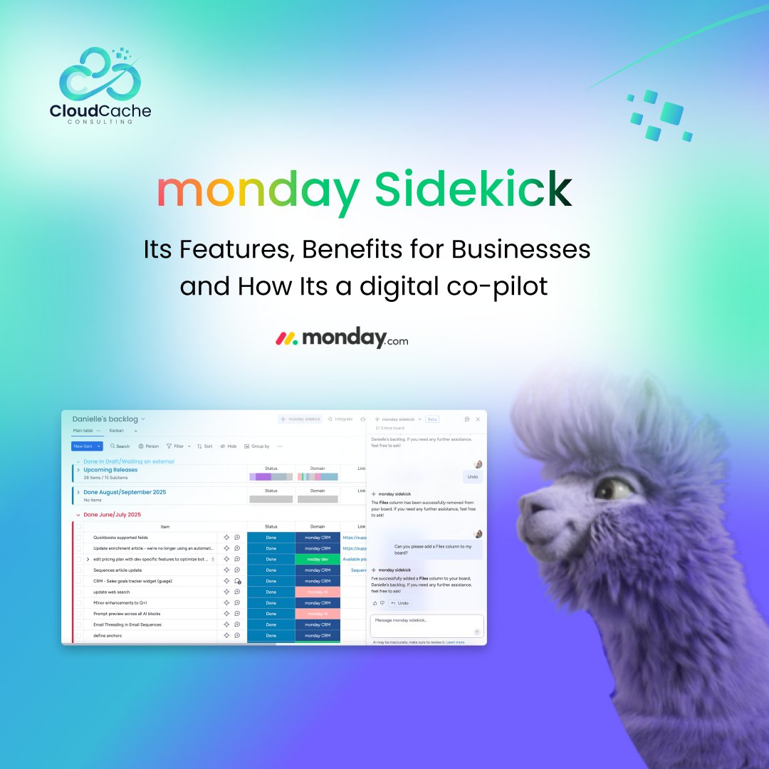 🚀 Meet monday #Sidekick — your AI-powered co-pilot inside monday.com!
📝 It creates tasks, drafts summaries
⚠️ Spots risks
🤖 Automates updates
Let your team focus on what really matters: getting things DONE ✅
🔗 Read the blog: [ bit.ly/3WKgxe5]