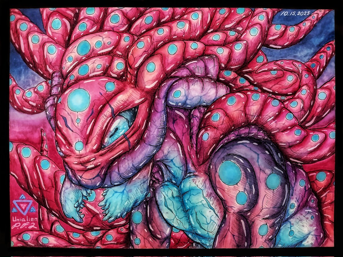 Unialien's tweet photo. 🐙🦑🔻🔷️ The Emperken - An Abyssal Intimidation // エンペルケン - 深淵の威嚇

Art by @Unialien/©P.F.L. Made on Canson Bristol Sketchbook. All rights reserved.

#ProjectUAT #conceptart #painting #art #scifi #イラスト #alien #ocart #myart #traditionalart #creatureart #Illust https://t.co/1TeBWtXPnT