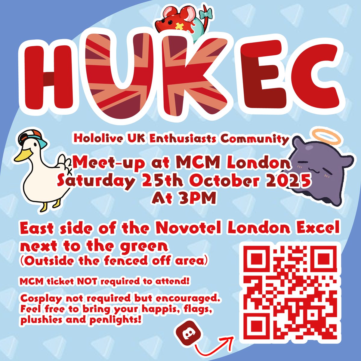 HololiveUKEC's tweet photo. Just 10 days to go till the @MCMComicCon London HUKEC meetup!
#Hololive #HUKEC https://t.co/n90UBf7H1s