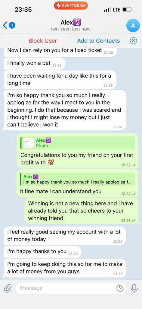 HAPPY CLIENT  🔥✅
👍If you can't trust me then you can’t find someone better than me 
🎊Congratulations To All Other Clients And Thank You For The Trust all, Play With The Best 🎉
Message me for more details on next fixed t.me/+iJWoYVIlE741Z…

t.me/+iJWoYVIlE741Z…