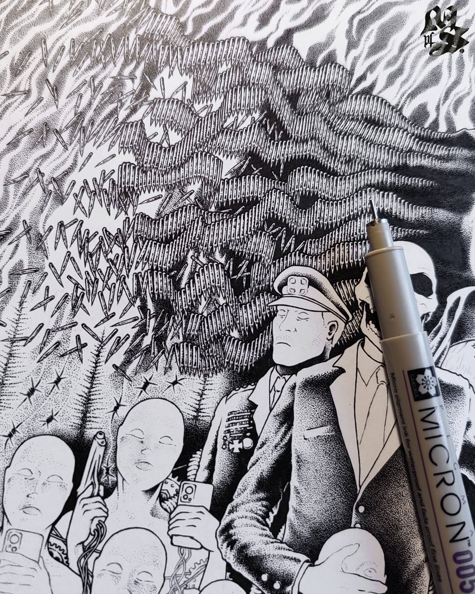 Inks in progress.. .  .
#darkart #penandink #stippling