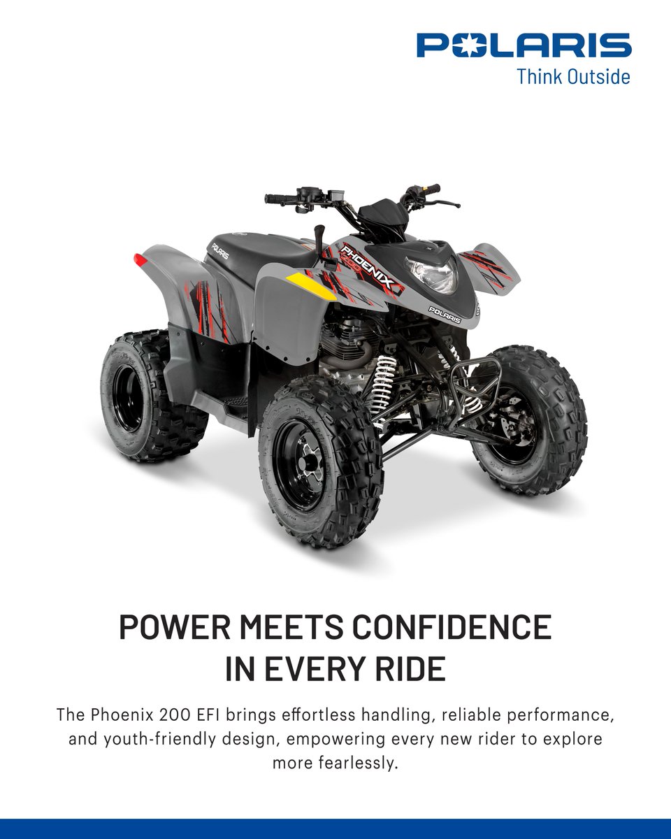 PolarisIndia's tweet image. Phoenix   200 EFI delivers fun-filled, safe, and reliable youth off-road adventures   with smooth performance. -
    #Phoenix200EFI #YouthAdventure #OffRoadFun #SafeRides #TrailReady   #NextGenRiders #MiniATV #RideWithConfidence