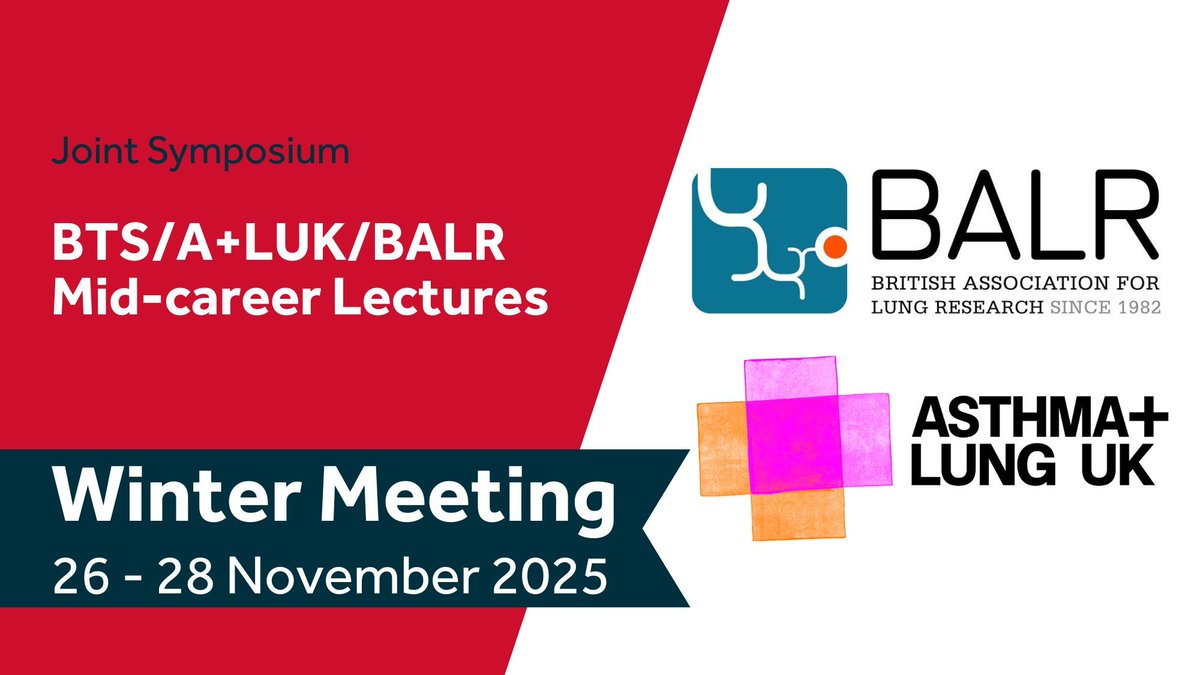 British Thoracic Society (BTS) (@btsrespiratory) on Twitter photo Join the joint BTS, <a href="/aluk_research/">Asthma + Lung UK Research</a> and @balrcommunity lecture for two interesting talks on respiratory viral infection and familial ILD.
Find out more 👉 brit-thoracic.uk/WMProgramme25
Book now 👉 brit-thoracic.uk/WM2025
#BTSWinter2025 Join the joint BTS, <a href="/aluk_research/">Asthma + Lung UK Research</a> and @balrcommunity lecture for two interesting talks on respiratory viral infection and familial ILD.
Find out more 👉 brit-thoracic.uk/WMProgramme25
Book now 👉 brit-thoracic.uk/WM2025
#BTSWinter2025