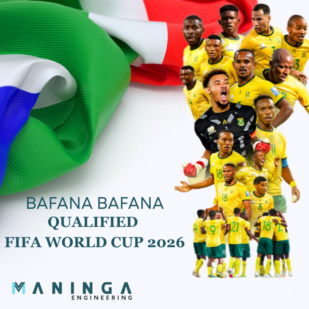 A massive congrats to our unstoppable #BafanaBafana! 🎉 You’ve made a nation proud — securing your spot at the #WorldCup2026 with grit, heart &amp; pure determination. This is more than football — it’s unity, passion &amp; belief. Resilient. Strong. Determined. No DNA — just RSA. 💪⚽️