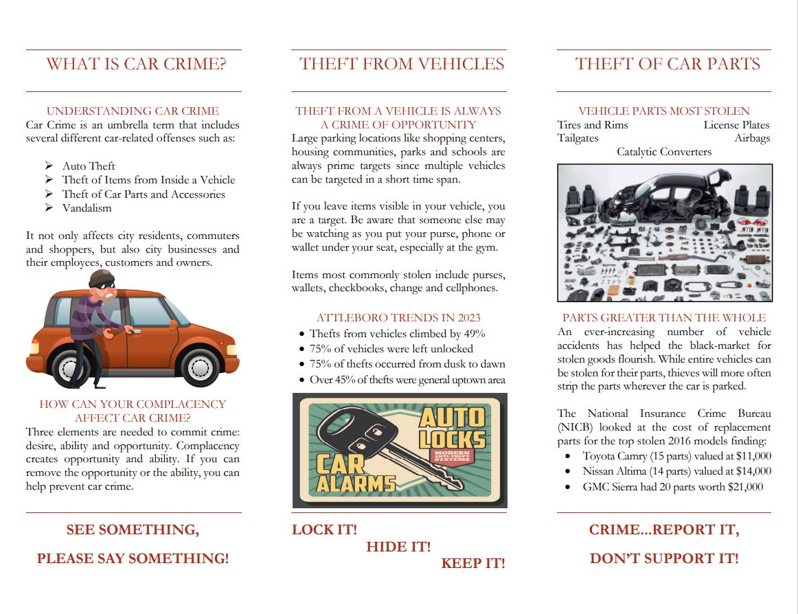 Reminder- please lock your car doors. Yesterday, we responded to the Pine Rd. neighborhood in S.Attleboro for reports of unlocked vehicles being entered and rummaged through overnight.