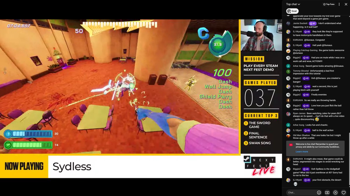 A New Challenger Approaches! 🛑 @retr0j's top 3 #SteamNextFest demos just changed! Swan Song and Sydless just shook up the list...

🥇The Sword Game 
🥈Swan Song
🥉Sydless
Are we missing your favorite? Drop your recommendations in the comments! #IndieGame