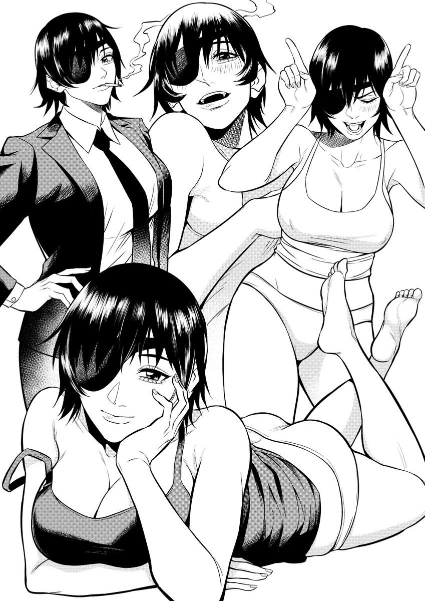 Boi, my Himeno drawing has gone from straight hair to slightly more curly now.