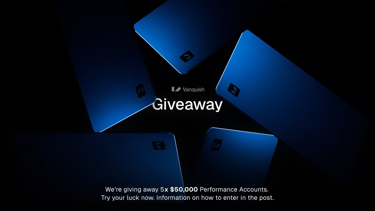VanquishTrader's tweet image. 5 x $50k Performance Accounts Giveaway!
Entries close Oct 24 at 11:59pm EST
Here’s how to enter:
1 Entry – Like, RT & tag 3 friends
1 Entry – Fill out the form: vanquishtrader.typeform.com/to/cScBqiCE
1 Entry – Join our Discord: discord.gg/vanquishtrader