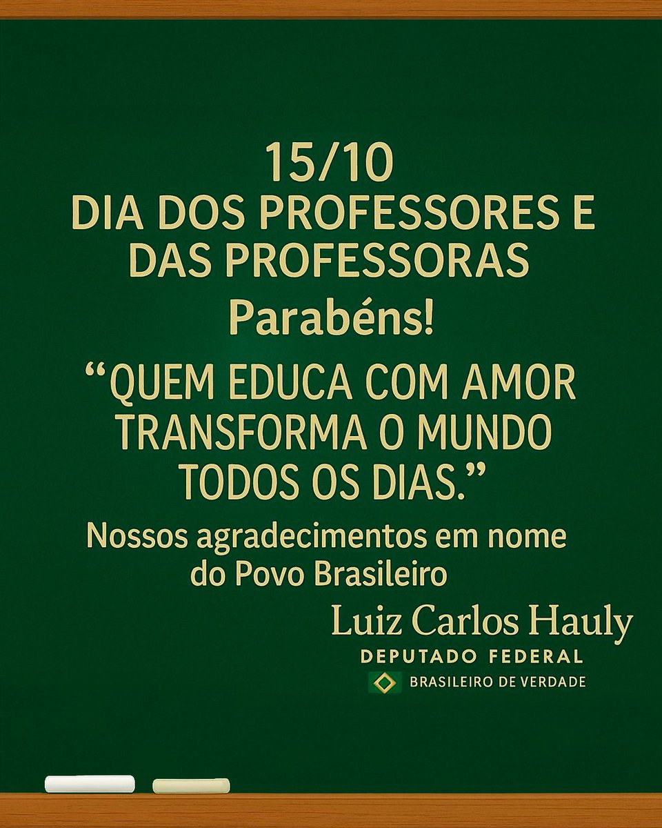 Hoje é dia de homenagear aqueles que dedicam a vida a ensinar, inspirar e transformar o futuro do nosso país: os professores.

Como professor de Educação Física, trago comigo o orgulho e o respeito por essa profissão que forma todas as outras. Sei o quanto é desafiador estar em