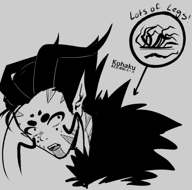 KohakuACE's tweet photo. Fun Fact: Geji's Fur on his chest/shoulders/back is actually suppose to be thousands of insect legs!

I realised that would be too hard to draw, so I made it look like fur instead.
🪲 #HuskHost https://t.co/gA1aSla2Kd
