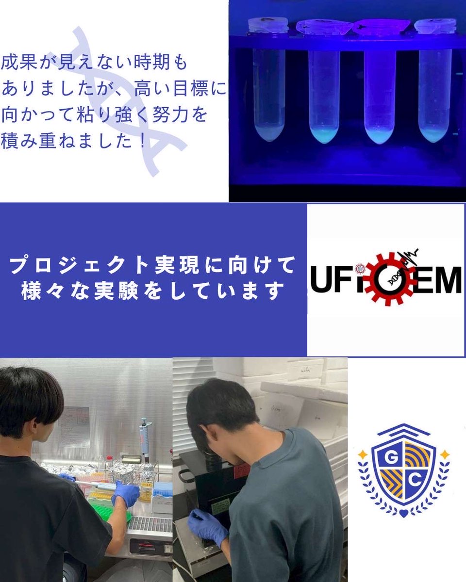 プロジェクトに向けてさまざまな実験をしています！
たくさん失敗しましたが、皆で何度も会議をして諦めずに挑戦しました！
#givingcampaign #givingcampaign2025 #igem #岐阜大学