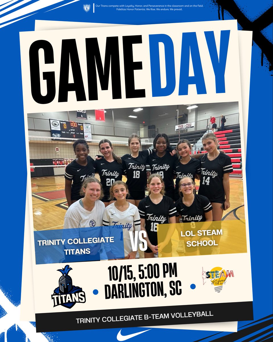 Middle School Cross Country competes for a state championship today while B-Team Volleyball hosts a home tri-match. Let’s Go Titans!