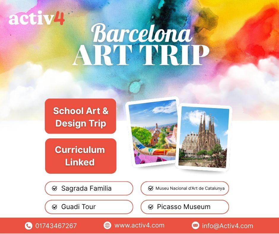 Bring sketchbooks to life in Barcelona 🎨🇪🇸
GCSE &amp; A-Level Art &amp; Design: Gaudí, Picasso, MACBA + hands-on journaling to hit the curriculum.
Ready to spark creativity? 
👉activ4.com/request-a-quot… 
#SchoolTrips #ArtEducation #BeyondTheClassroom