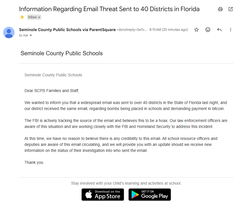 DazedProgrammer's tweet image. So 40 Florida school districts received bomb threats overnight? The fun just doesn&apos;t seem to stop eh?
