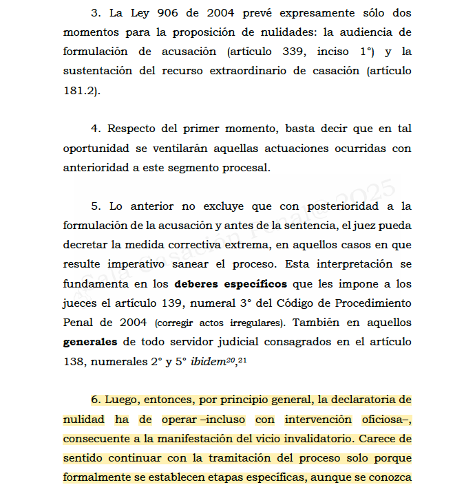 Melovides's tweet photo. Aunque la ley dispone que la nulidad puede solicitarse en la audiencia de acusación o mediante el recurso de casación, nada impide que se plantee en otro momento, especialmente cuando el saneamiento debe realizarse de inmediato. Enlace: (Canal de WhatsApp) https://t.co/bIfpAz9AIj https://t.co/8zCuXQaG3u