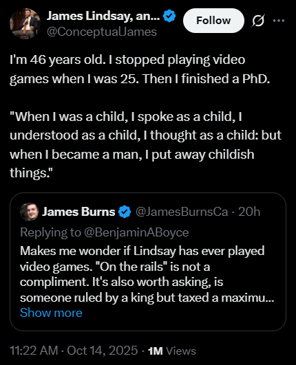 When you see an obvious "shit-stirring" tweet like this,

Know that the intent is to rile people up to get interaction, leading to views &amp; ad revenue. Both by X &amp; the poster.

You can either ignore it, or screenshot it, depriving the douchebag of his ad revenue split👍
