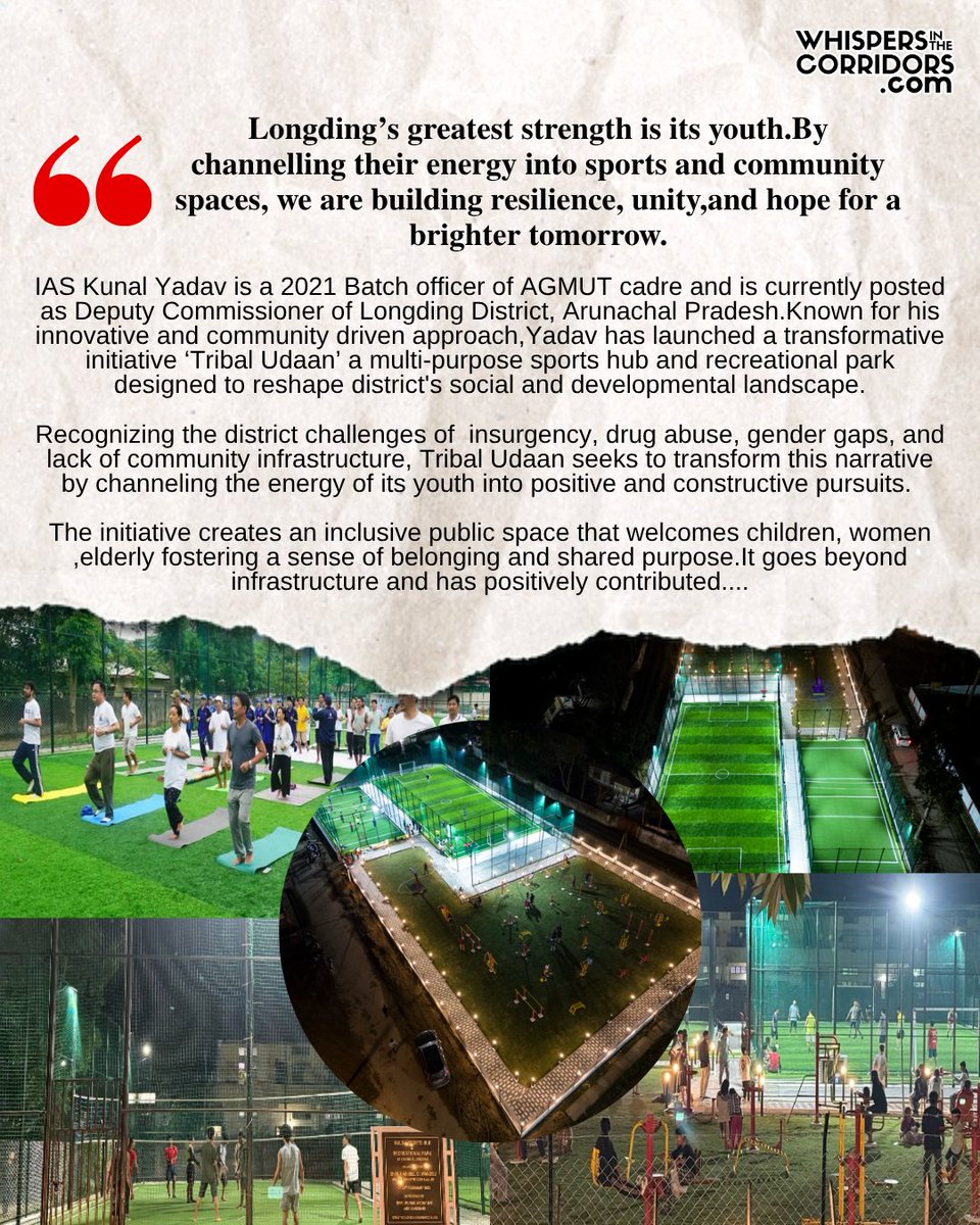 LINK:whispersinthecorridors.in/detail/146839-…’s+Tribal+Udaan:+Turning+Longding’s+Youth+Into+Change-Makers.html
IAS Kunal Yadav’s Tribal Udaan: Turning Longding’s Youth Into Change-Makers
 
IAS Kunal Yadav is a 2021 Batch officer of AGMUT cadre and is currently posted as Deputy Commissioner of