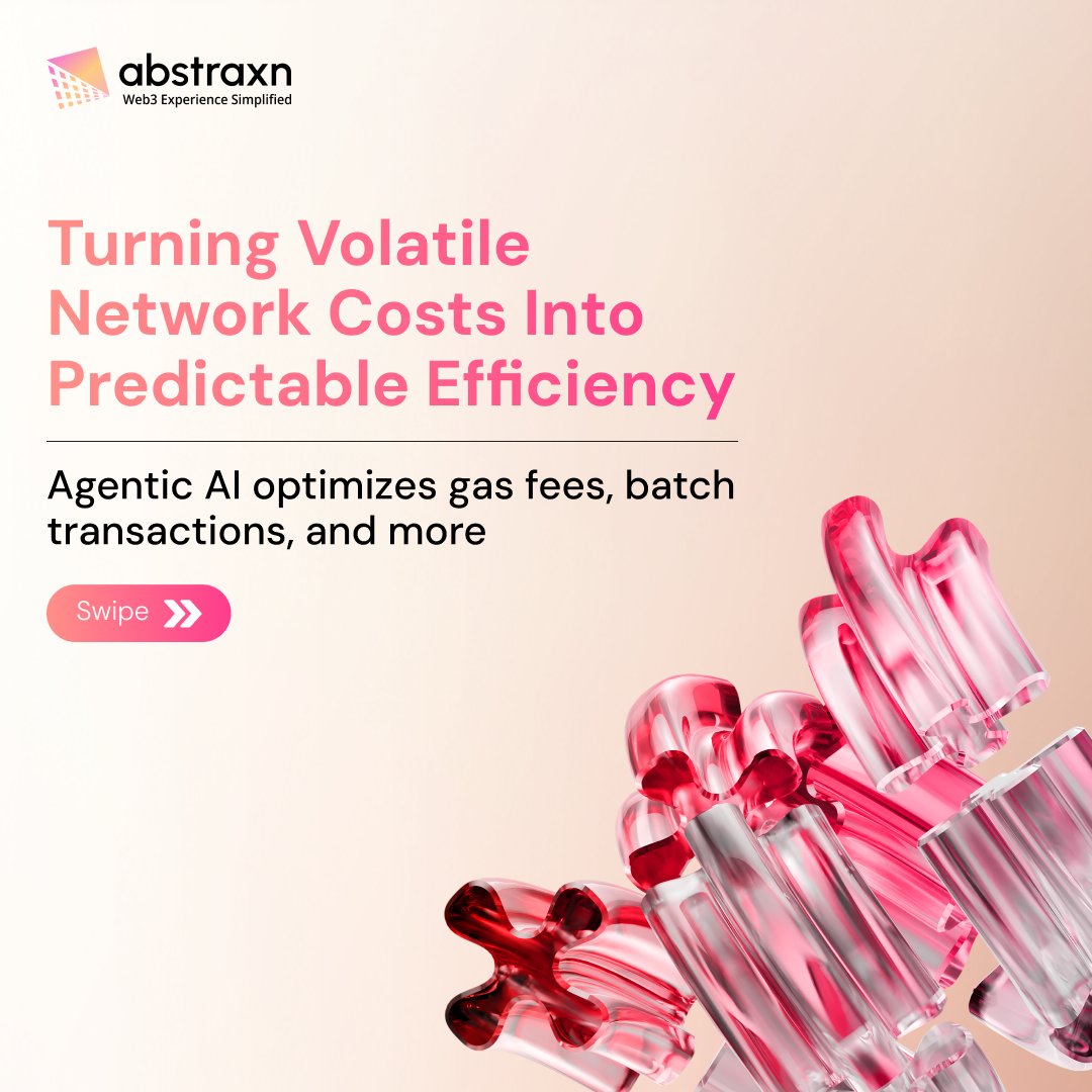 AbstraxnX's tweet image. Our agents analyze, schedule, and execute based on real-time network dynamics.
By predicting congestion, batching compatible actions, and triggering at low-fee windows, Abstraxn converts volatility into value!

#Web3 #AIagents #AccountAbstraction