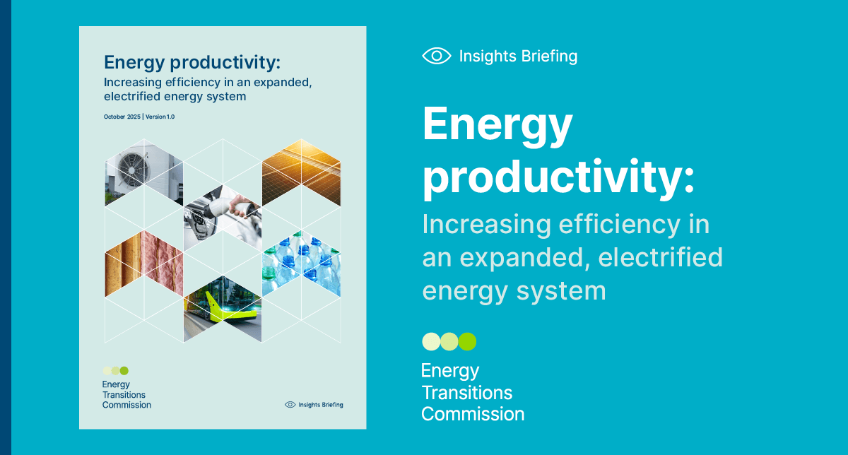 There is a major opportunity to expand energy services and prosperity while using less energy. Our new briefing shows how electrification, efficient tech and smarter material use can unlock energy productivity at scale.  bit.ly/48pMvUh 

#EnergyProductivity #Efficiency