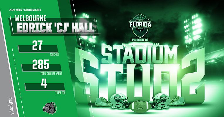 CenFLAPreps's tweet photo. COASTAL REGION (Brevard, Flagler, St. Johns and Volusia Counties) WEEK SEVEN OFFENSIVE STADIUM STUD

Edrick "CJ" Hall ( @EdrickHall4 )
27 touches 285 total offense yards 4 total TDs

@MHSdogsfootball @coachpannucci @raefsu23 @prmdmedia @CBanks_FT @321preps @cityhopedealer @SportsBrevard @VSNflorida @PressboxOT @TheRundown102 @HSFBamerica @MISTER_F00TBALL @FLHSFB6A7A @itgnext_florida @CitrusGridiron @FL_MAXPREPS @THEPLATFORMDR @FLgridironpreps @FlaHSFootball @Andy_Villamarzo @JMarkG1962 @DanLaForestFB @elite100prospec @bighitslive @football305407 @HSFB_Scoreboard  @JonSantucci @PrepRedzoneFL @VMichaelsTweets @H2_Recruiting @larryblustein @ByCoreyDavis @NorthflJohnson @SBLiveFL @SportsFla @Dwight_XOS @reed_green @FCProspects_ @rngrmag @FootballCounty1 @HSSportsFL @offsidepreps #cflpreps