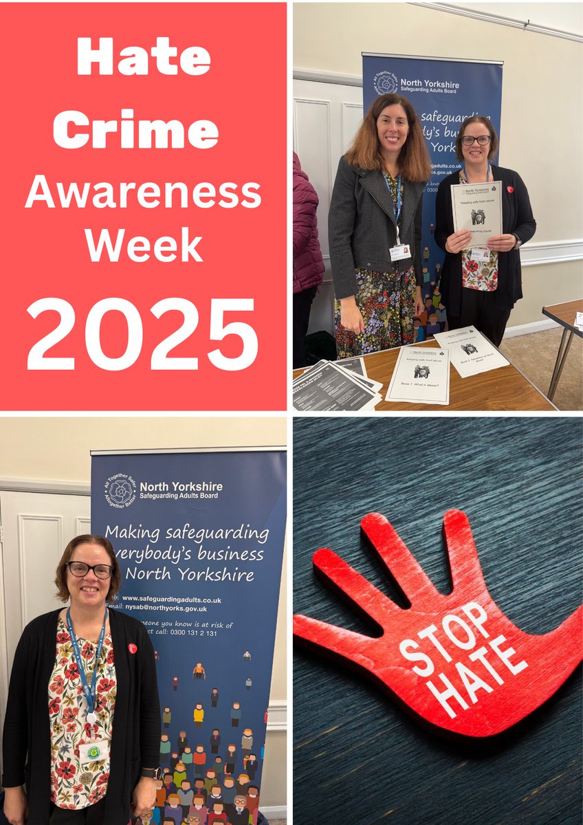 As part of #HateCrimeAwarenessWeek 2025 The NYC Safeguarding Team attended an event at Northallerton Town Hall organised by Mencap in partnership with North Yorkshire Community Safety Hub to talk about hate crime, safeguarding and sharing information about local services.