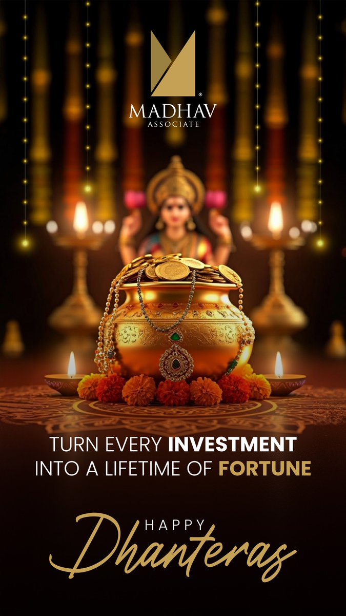 AssociateMadhav's tweet photo. Turn every investment into a lifetime of fortune. May your efforts and decisions bring lasting abundance and joy to your home. Happy Dhanteras!

#happydhanteras #festiveseason #auspiciousday #madhavassociates https://t.co/IiN0fVyhjb