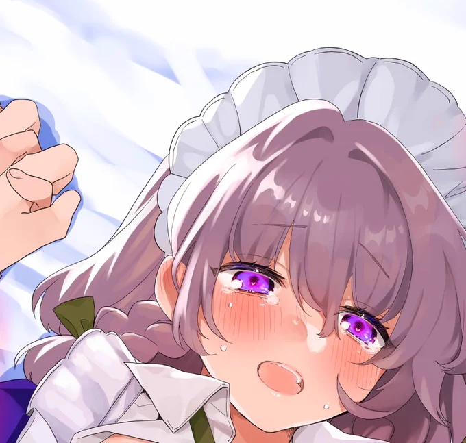表紙で描いた咲夜さんのお顔可愛いから見て欲しい(※えっちな本です) #十六夜咲夜 #東方Project #秋例大祭