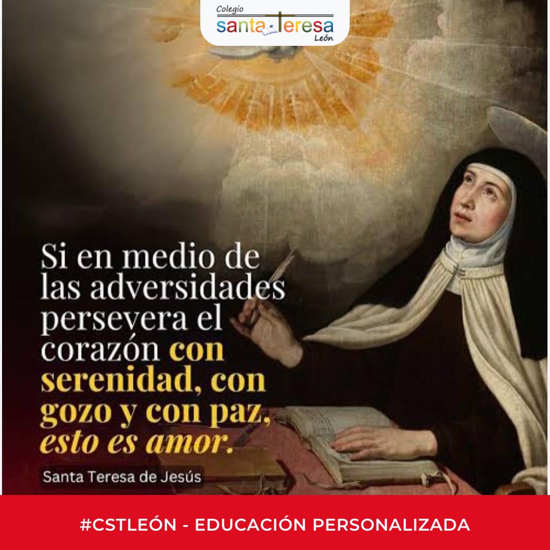 Celebramos Santa Teresa en una Eucaristía como Comunidad Educativa. Este curso nos atrevemos a soñar juntos, a tener fe, esperanza y confiar en una nueva humanidad en paz. #CSTLeón #fundacióneducativaÁngelesGalino #SantaTeresa