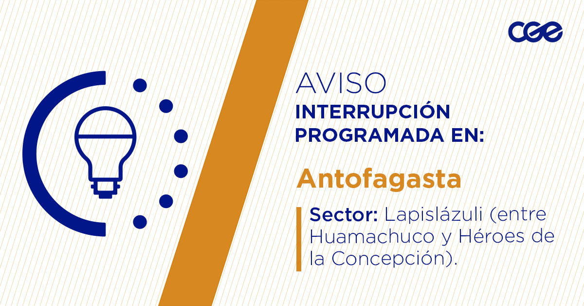 CGE_Clientes's tweet image. Para mejorar la calidad del suministro de nuestros clientes de #Antofagasta, este viernes, entre 05:00 y 08:00 horas, se realizará una #InterrupciónProgramada (sectores en la imagen 👇) debido a trabajos de mejoras. Recuerda desconectar tus artefactos 🔌
