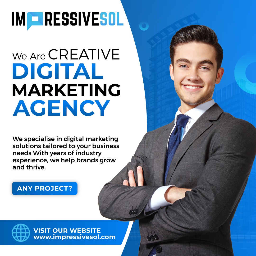 🚀 Looking to elevate your brand? We're ImpressiveSol, a creative Digital Marketing Agency helping brands grow and thrive with tailored marketing solutions. 💼💡 Let us take your business to the next level! 📈

👉 impressivesol.com

#DigitalMarketing #CreativeAgency