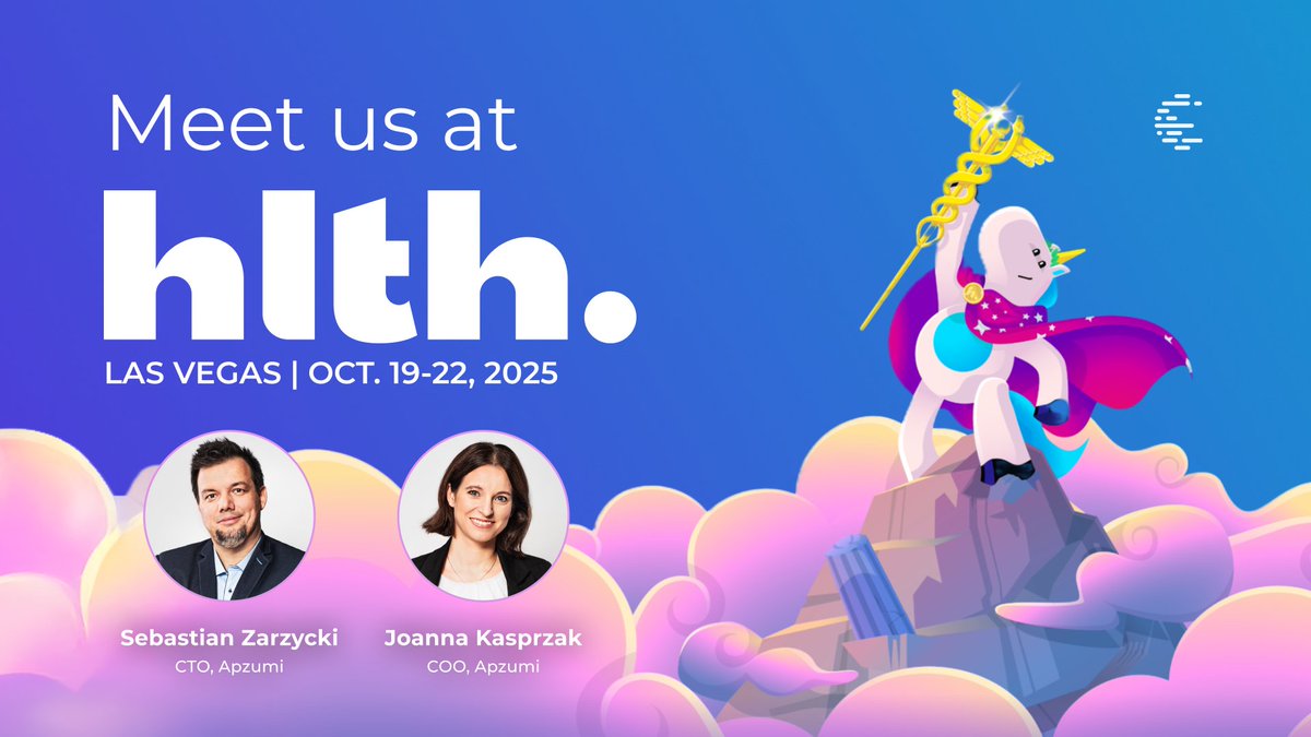 apzumi's tweet image. It’s our 4th year in a row at HLTH Inc.! This time we are heading to Las Vegas for HLTH 2025! 🚀🇺🇸

Our on-site experts, Joanna Kasprzak and Sebastian Zarzycki, will be joining discussions on some of the industry’s most exciting frontier

#HLTH2025 #HLTH #digitalhealth
