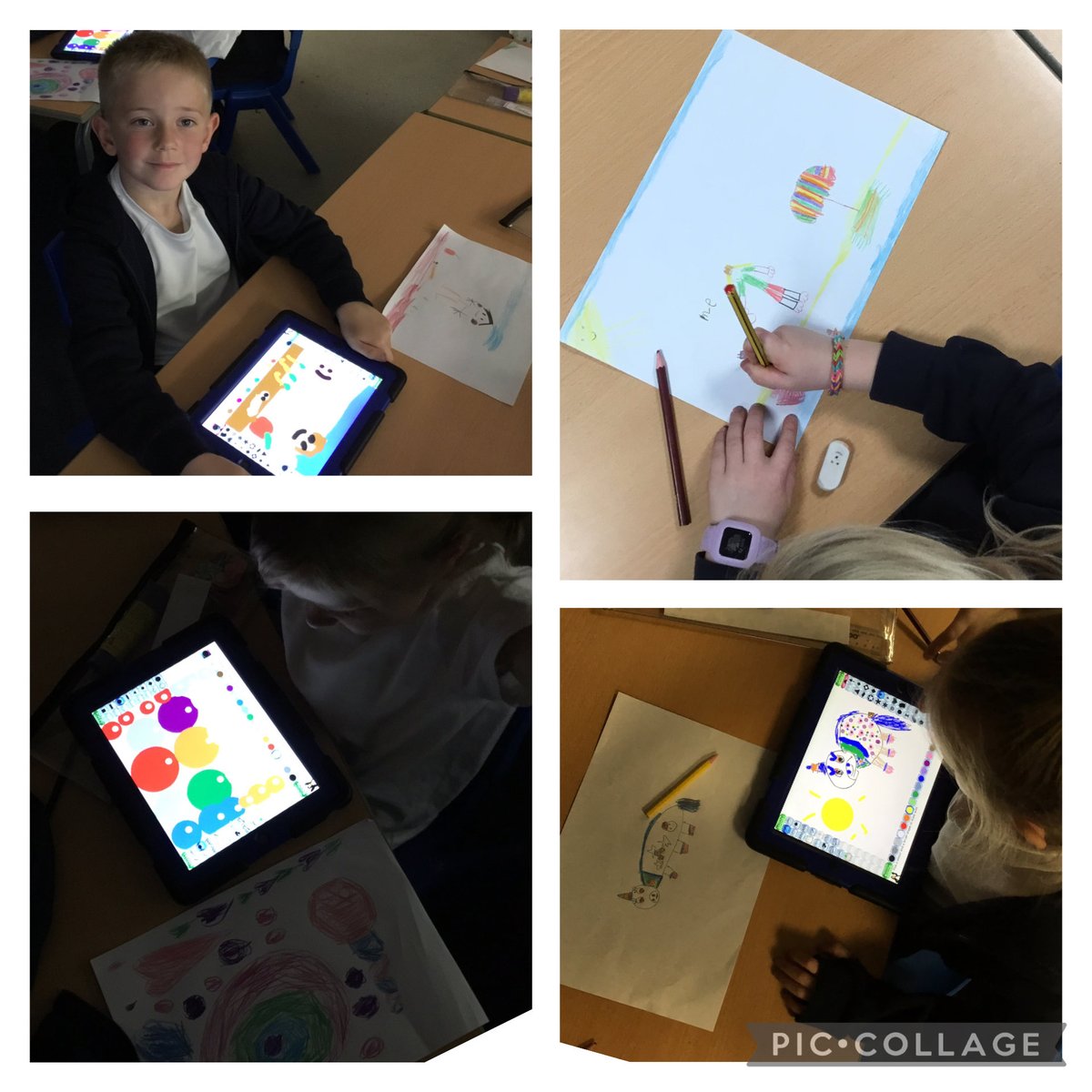 IPMATTowngate's tweet image. Year 1/2 have worked extremely hard in computing this afternoon, creating pictures on the iPads and then on paper too. We are so proud of your efforts. #year12 #computing