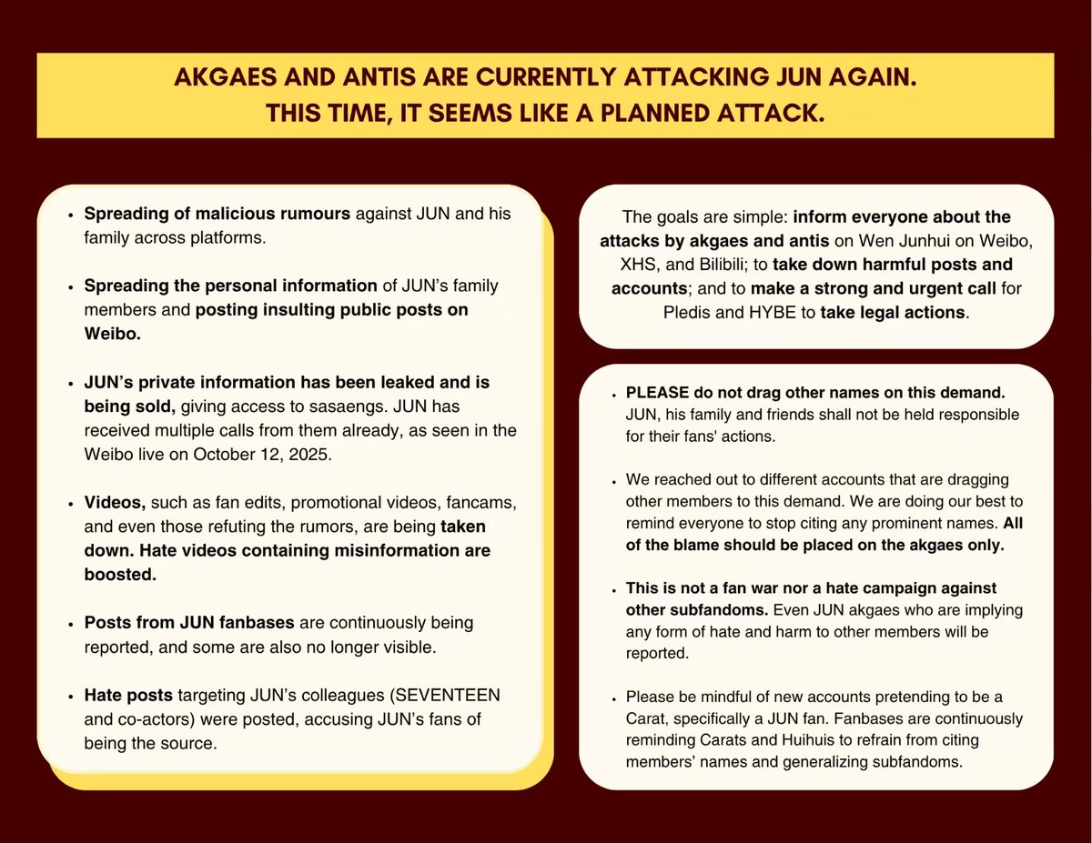 AndtenetRC's tweet photo. Pledis and HYBE please take the fans' demands seriously and take immediate action.
SUE ALL JUNHUI ANTIS
#PledisTakeLegalAc
#JUN #준 #文俊辉
@pledis_17 @pledis17_STAFF https://t.co/AMsdduDbkD