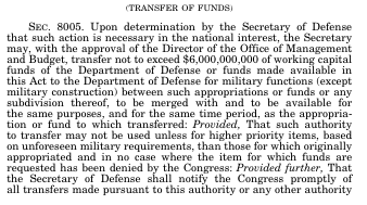 danieljwagner84's tweet photo. From "Further Consolidated Appropriations Act of 2024"- SECDEF has authority from Congress to transfer up to $6 Billion given certain stipulations. I assume that this pay day maxed out this authorization, and given a stalemate in Congress, 29 OCT will not have an easy solution. https://t.co/z0SEI33My8