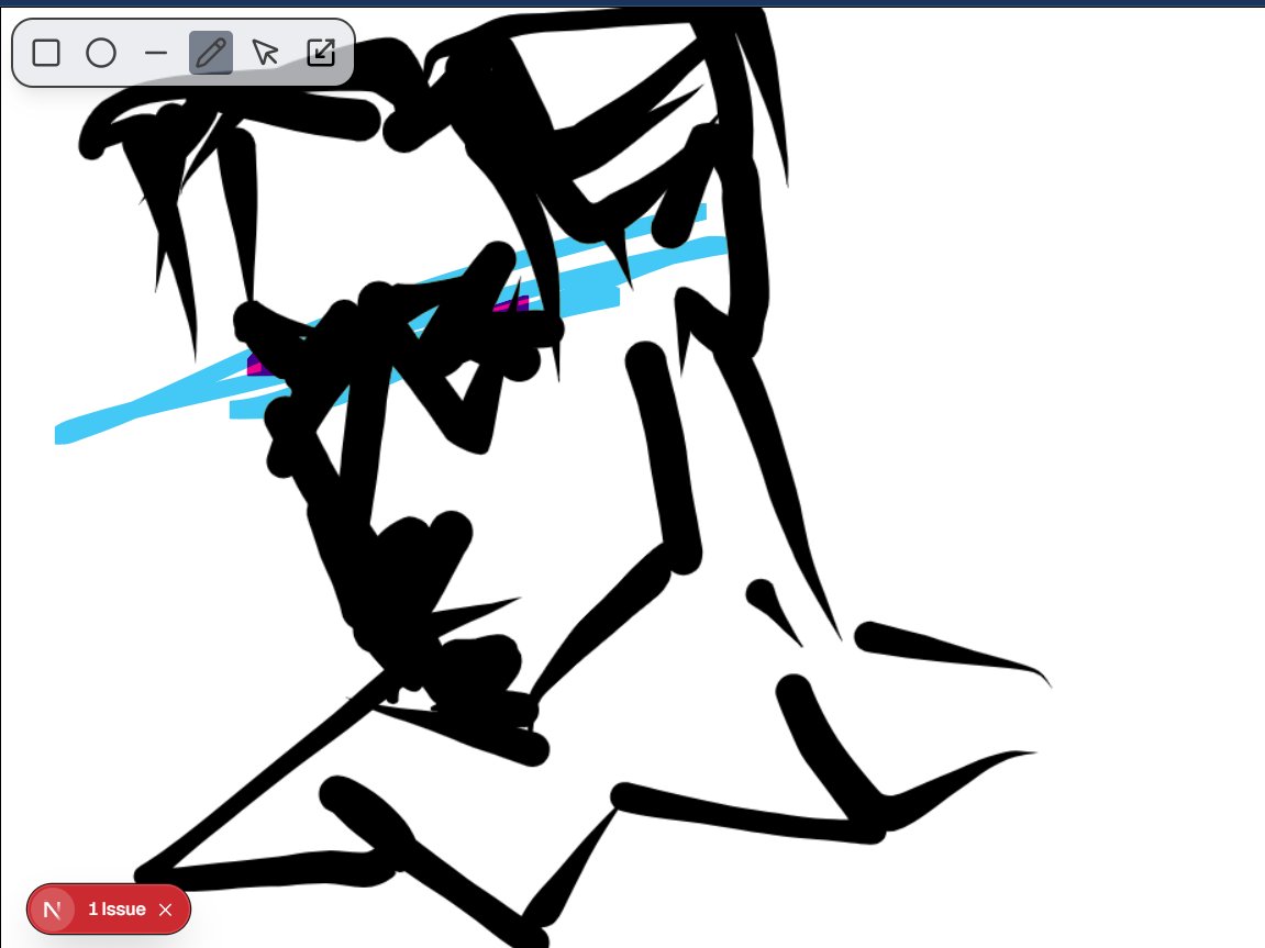 maaz404's tweet image. Ohh drew this on my own app , it got no earser .. no undo/ redo , hopefully  i will add these  features . 
My features bucket list is  getting too long  😭 . 
You can try my app on  
only-draw.vercel.app .
 You can share screenshot of your name in the comment section .