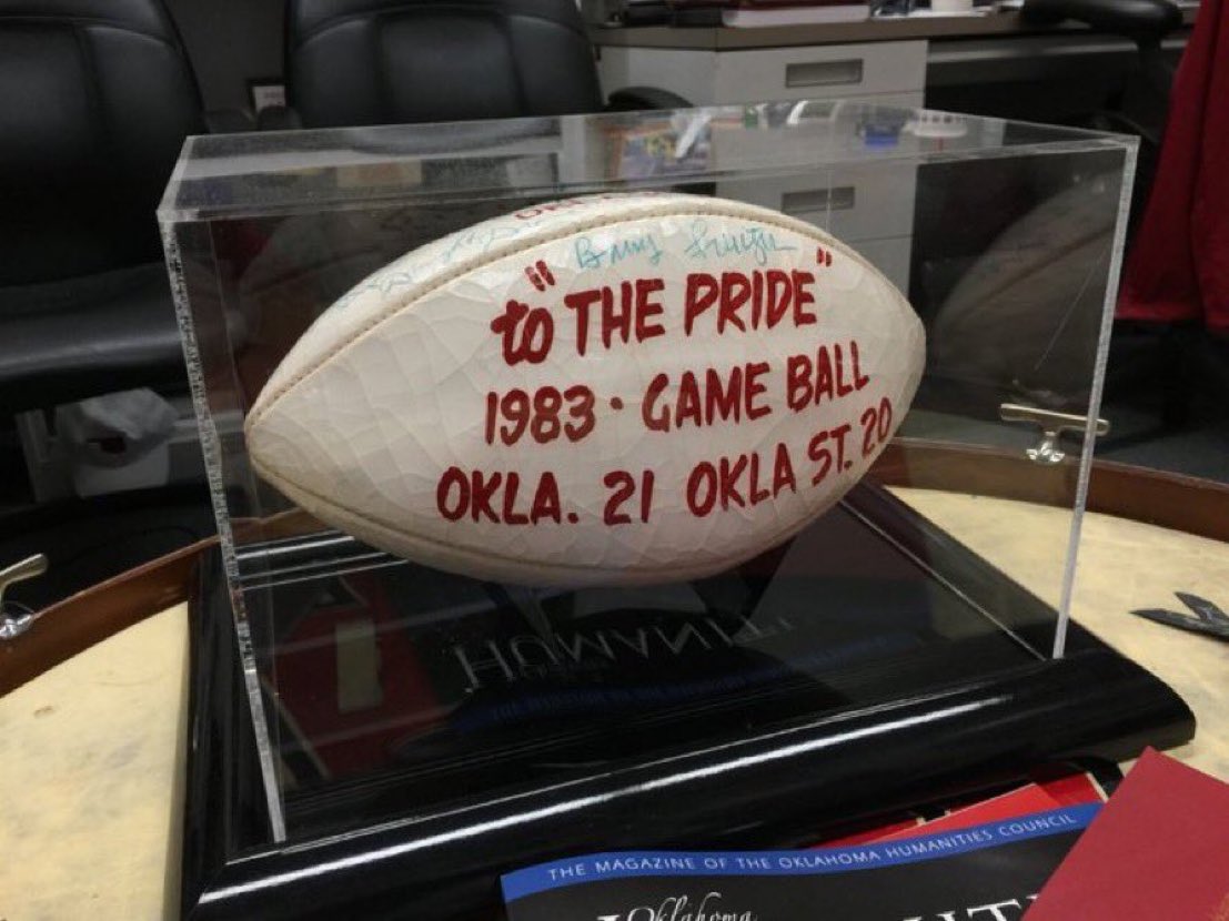 42 years ago today: The Day The Pride Won Bedlam.

Trailing Oklahoma State 20-3 in the fourth quarter, band director Gene Thrailkill was escorted off the field by Stillwater Police for not having a sideline pass.

Thrailkill told the Pride to "start playing and don't stop until