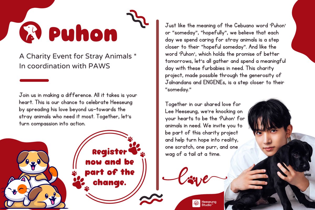 HeeStudioPH's tweet image. #HEEDAY2025 🎂
EVXN // Burn The Cosmos (with Care 🐹)
PROJECT VII

ENGENE, let's "Burn the Cosmos WITH CARE" for a wonderful cause! 🐶🐱 In celebration of Heeseung's birthday, we are thrilled to launch our volunteer project in cooperation with PAWS!

This year, we’re showing our…
