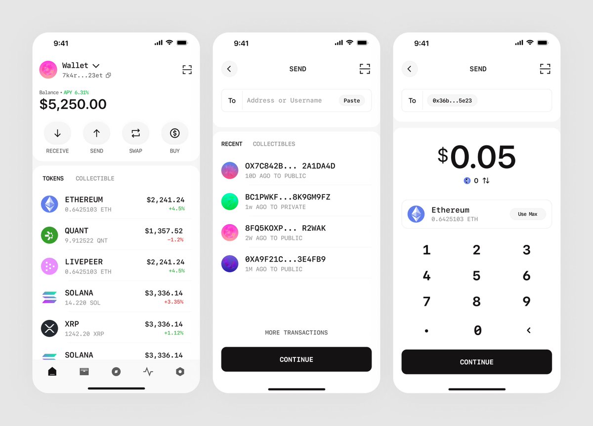 Design for a crypto wallet mobile app 📱