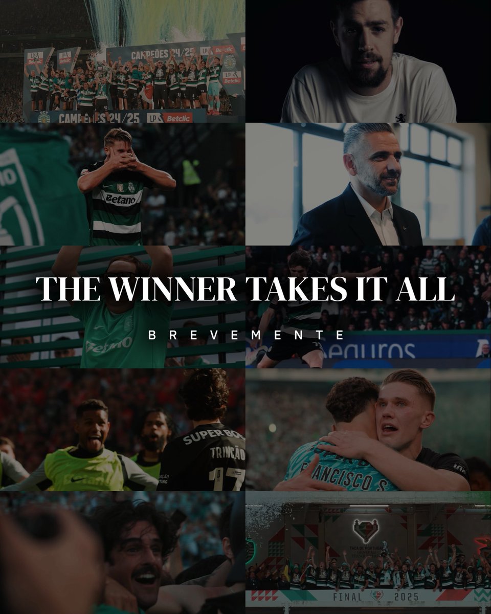 SportingCP's tweet photo. Uma época que ficará para sempre na história do nosso Clube 🎬

Brevemente 🔜 https://t.co/wDyI7SI3mm