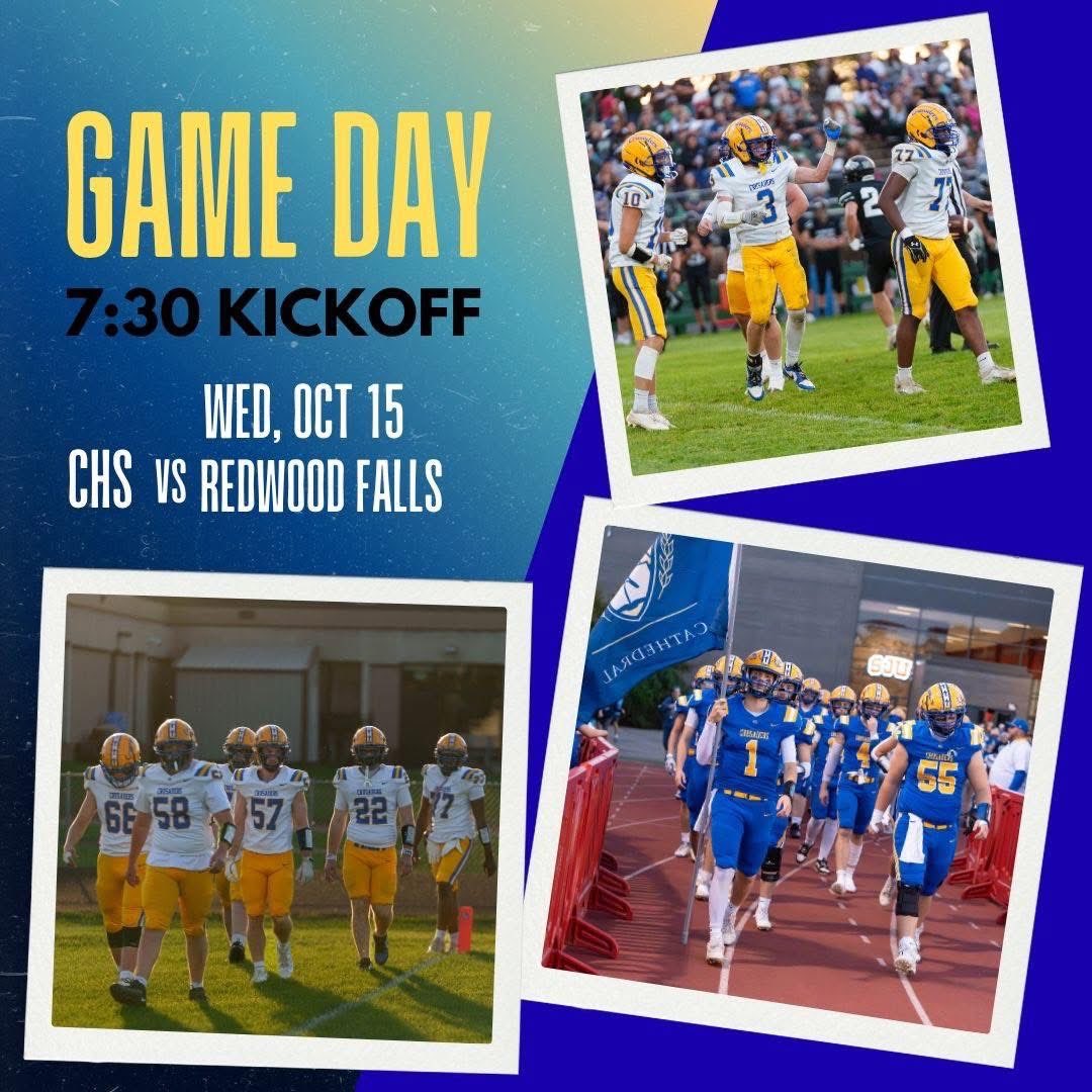 Game Day!

Crusaders take on Redwood Valley - 7:30pm <a href="/SJUJohnnies/">Saint John's Athletics</a>

#FightFightCrusaders💙💛🤍🏈
 #OnTheHunt🔥