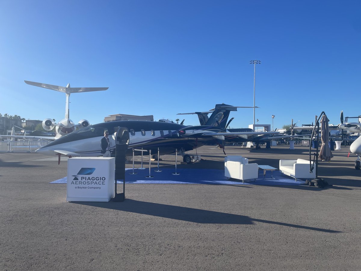 PiaggioA's tweet image. Ready to start at ⁦@NBAA⁩ in Las Vegas at the Aircraft Connection with the iconic #P180 #avantiEvo on display! Come visit us AC 41! ⁦⁦#businessaviation ⁦@BaykarTech⁩