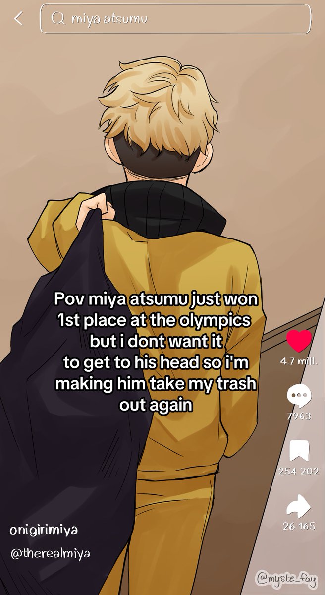 myste_fay's tweet image. #haikyuu 

osamu would absolutely do this